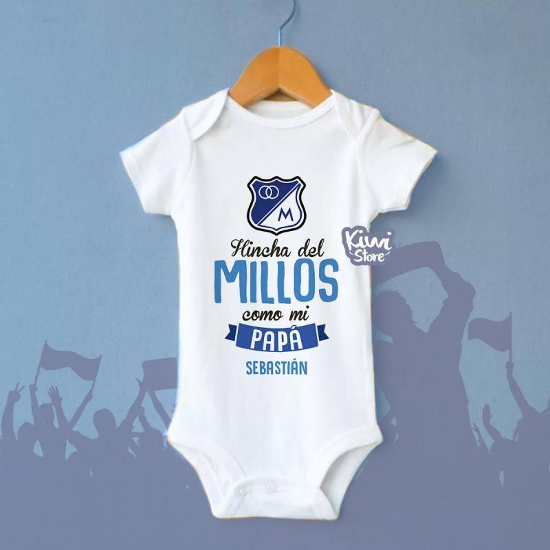 Mameluco Personalizado Diseno Hincha Del Millos Como Mi Papa