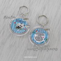 Paquete x10 llaveros - Baby Shower Panda azul